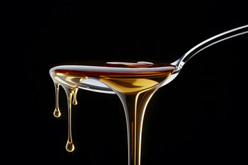 honey dripping from a spoon