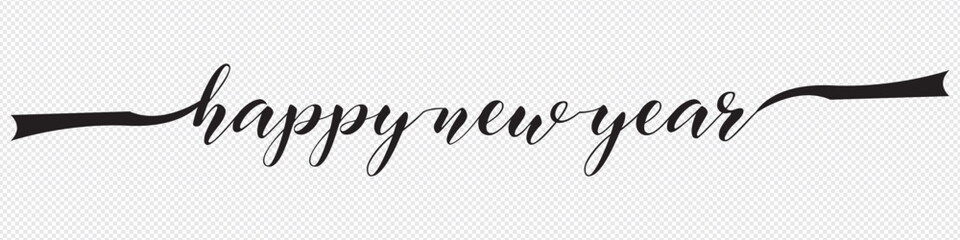 HAPPY NEW YEAR  black vector brush calligraphy banner