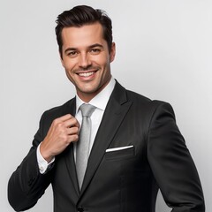 portrait of a handsome young businessman isolated on white background.