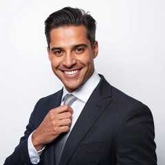 portrait of a handsome young businessman isolated on white background.