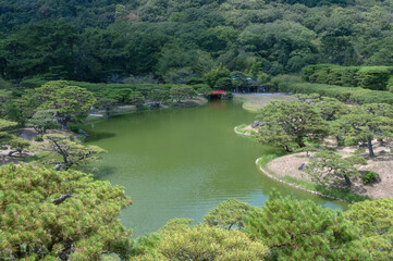 Fototapeta premium Ritsurin Garden in Summer, Takamatsu City, Kagawa Prefecture, Shikoku, Japan