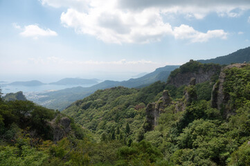 Naklejka premium Kankakei National Park in Summer, Shodoshima Island, Kagawa, Shikoku, Japan