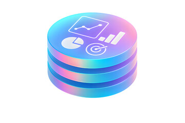 3D Layered Circular Infographic — Transparent PNG for Digital Workflow & Performance Metrics