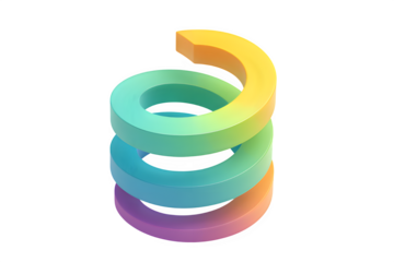 3D Spiral Infographic with Gradient Segments — Transparent PNG for Growth, Innovation & Circular Workflow