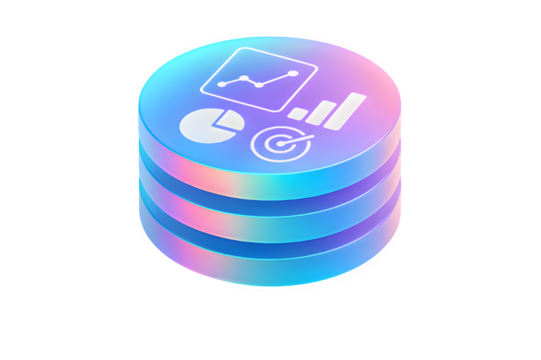 3D Layered Circular Infographic — Transparent PNG for Digital Workflow & Performance Metrics