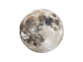 Detailed lunar surface with craters and maria moon celestial, Isolated, Png Transparent Background