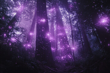 A celestial alignment causing the entire forest to glow with cosmic energy  