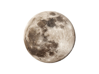 Obraz premium Luminous celestial orb with textured surface against black moon lunar, Isolated, Png Transparent Background