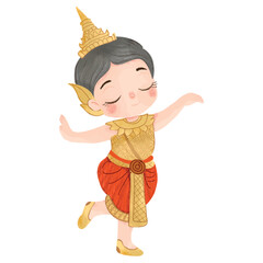 Thai Traditional Dancing Cute Girl