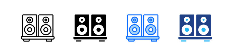 Sound System Icon Set Multiple Style Collection