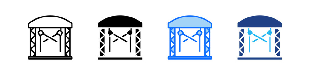 Stage Lighting Icon Set Multiple Style Collection