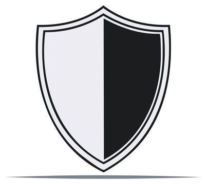 Simple Shield Emblem Two Tone Protection Symbol