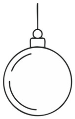 Obraz premium Minimalist Hand Drawn Christmas Bauble Outline Icon Simple Holiday Decoration Vector