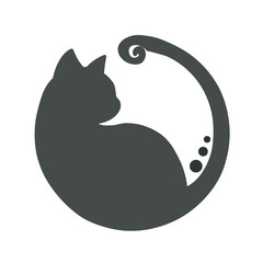 Minimalist Cat Logo Silhouette Design