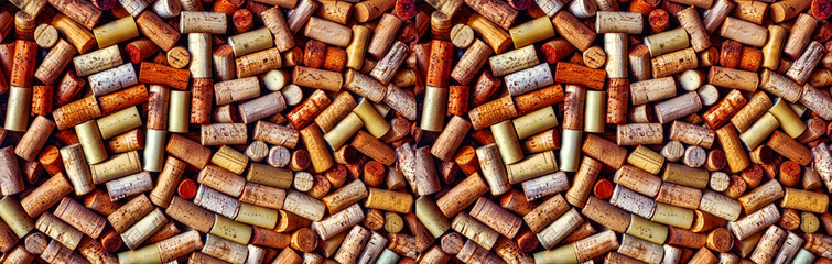 Background of Various Old Used corks plugs from various types of wine
