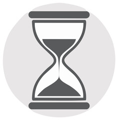 Vector graphic of hourglass showing passage of time on gray background
