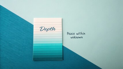 Tranquil Blue Notepad with Gradient Shades and Inspirational Message for Creativity and Reflection in Calm Workspaces