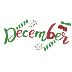 December lettering vector design