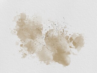Abstract Colorful Brown Watercolor Paper Splatter Backdrop. Wallart Decoration on White Paper Wallpaper Background