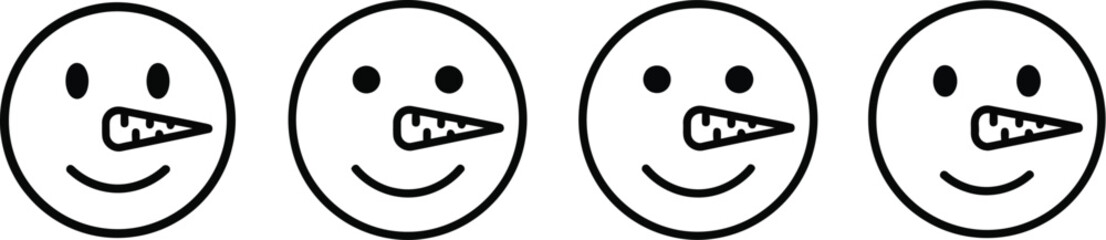 Fototapeta premium Snowman face illustration in outline drawing style