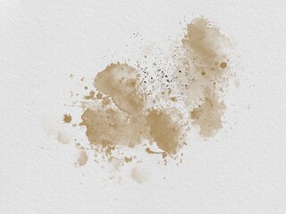 Abstract Colorful Brown Watercolor Paper Splatter Backdrop. Wallart Decoration on White Paper Wallpaper Background