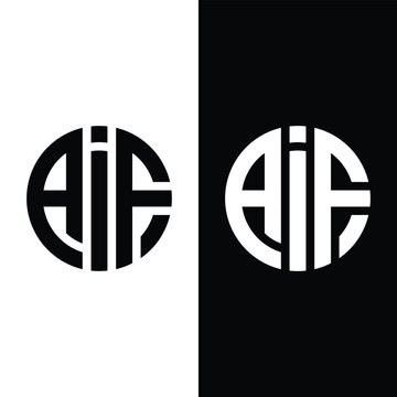 AIF Creative Initials Circle Logo Concept Stock Vector.