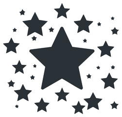 Obraz premium Star Shapes in Varying Sizes Surrounded by Smaller Stars Celebration Awards Graphic