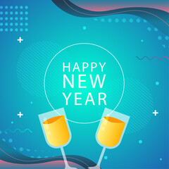 Celebrate the New Year with Champagne and Festive Decorations