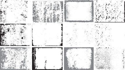 Collection of dirty grunge textures and retro frame elements for design use. Abstract grunge frames and banners vector set for creative vintage backgrounds. 