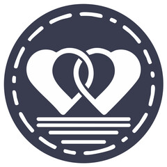 Two Interlocking Hearts Icon Symbolizing Connection and Unity