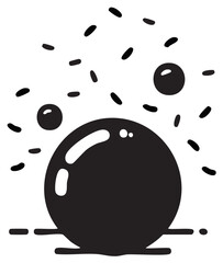 Ornate Black And White Gumball Machine With Gumballs And Sprinkles