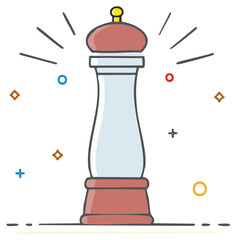 Cartoon salt shaker illustration with decorative elements