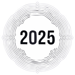 New Year 2025 Design Concept with Concentric Circle Pattern Creative and Abstract