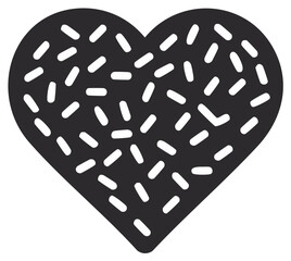 Abstract Heart Shape Filled with Dashes Symbolizing Love and Affection Minimal Design