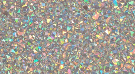 Sparkling holographic crystal texture shimmering with vibrant rainbow light, a dazzling background for luxury and celebration
