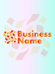 Modern Abstract Business Logo Design with Vibrant Shapes and Customizable Text on Gradient Background