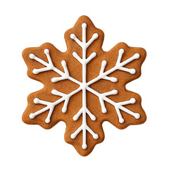 Snowflake-Shaped Gingerbread Cookie Sweet Winter Treat 3D