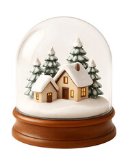Snow Globe with Mini Winter Village Magical Holiday Decoration 3D