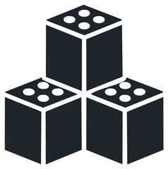 Fototapeta premium Stacked dark building blocks with white dots, vector illustration.