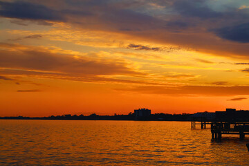 Golden Sunset Over Calm Waters