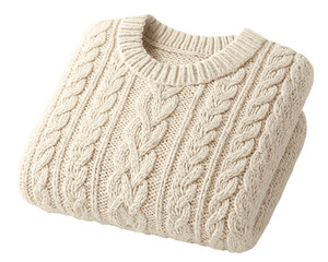 Folded Knitted Wool Sweater Cozy Winter Clothing 3D