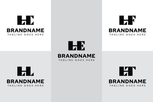 Letters LHC LHE LHF LHL LHT Logo Set, for HLC HLE HLF HLT initials