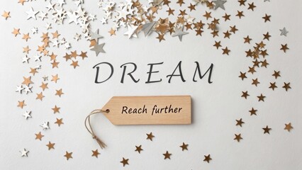 Dream Big and Reach Further with Glittering Stars: Inspirational Motivational Background for Personal Growth and Success