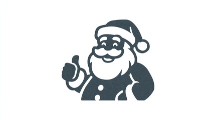 Santa in casual shorts giving a thumbs up in a playful, modern graphic design for holiday cheer