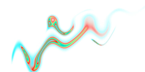 Isolated Transparent PNG Abstract Swirl, with flowing, glowing, colorful gradient,  element for design projects.  Cut out object.