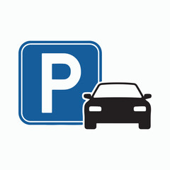 Parking car icon parking lot area symbol vector design