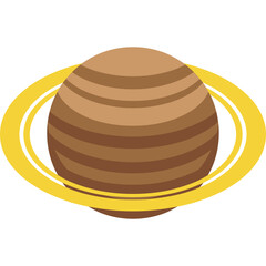 Pixel art representation of a planet with rings against a white background