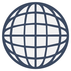 Stylized graphic illustration of a globe, world map concept