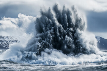 A tsunami triggered by an underwater volcanic explosion