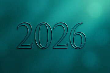 2026 Typography on Teal Background for New Year Design and Promotions